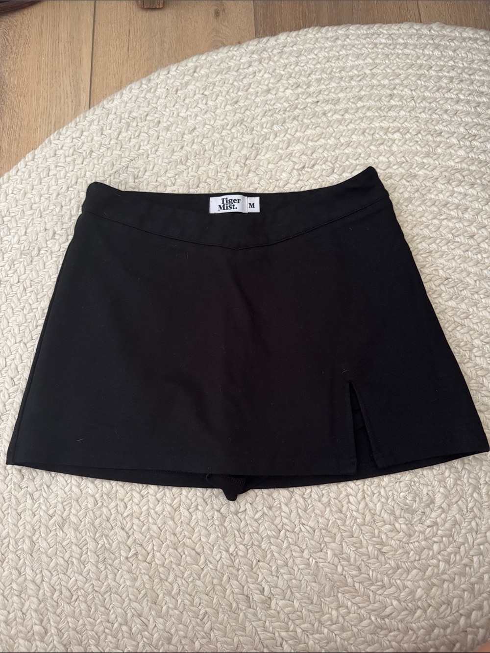 Tiger Mist Black Mini Skort with Small Front Slit